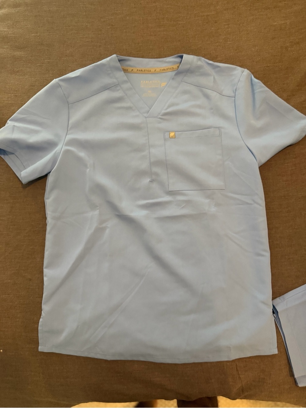 Fabletics Men's V-Neck Short Sleeve Top in Light Blue